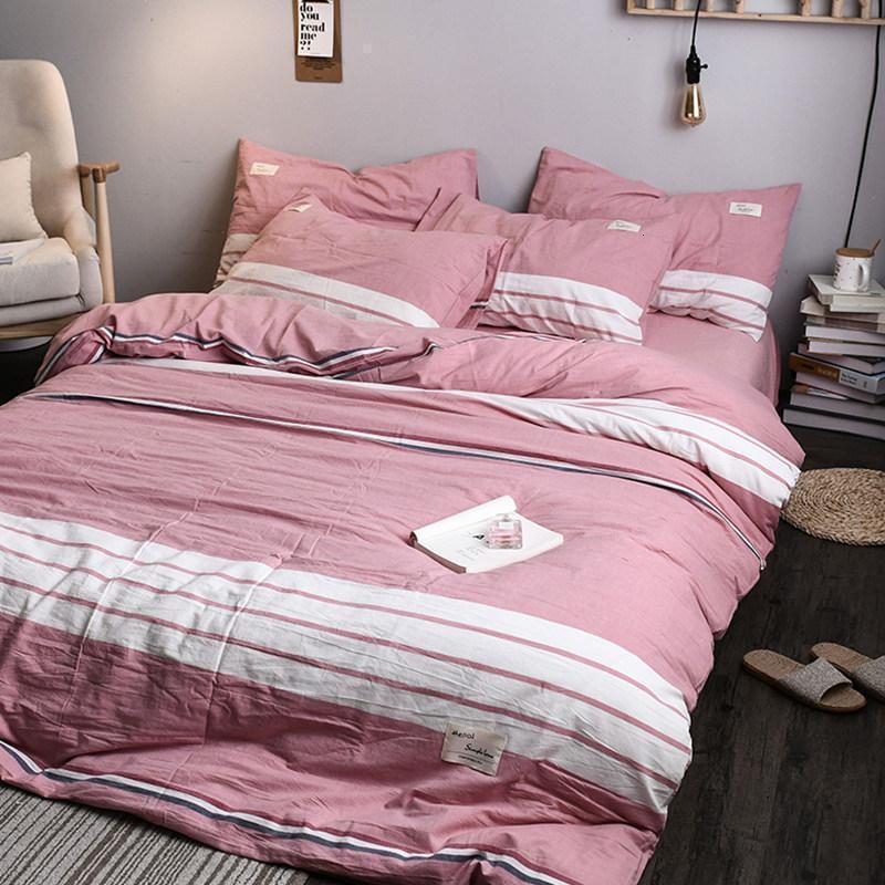 美帮汇北欧风四件套全棉100水洗棉床上用品4被子被套三件套床单