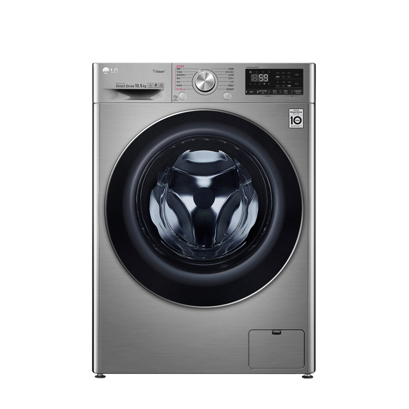 LG FG10TW4 10.5公斤家用大容量纤薄机身高温蒸汽除菌变频直驱人工智能电机速净喷淋全自动滚筒洗衣机 羽绒服洗