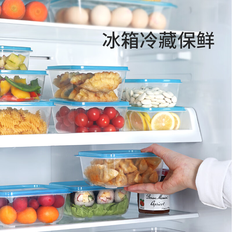 美丽雅 一次性饭盒食品级750ml*4套 保鲜分装打包餐盒带盖耐高温可微波 94093高清大图