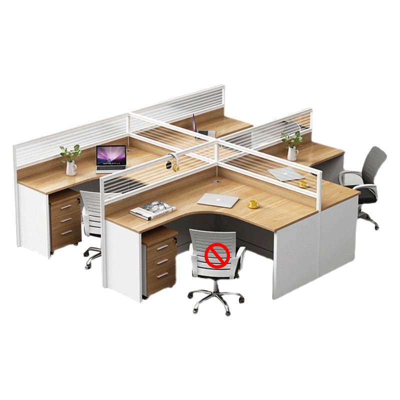 中豫鑫泽 ZYXZ5031821 屏风办公桌职员工位卡座 干字型四人位含柜