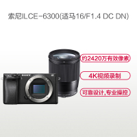索尼(SONY)ILCE A6300黑色(适马16mmF1.4)数码微单相机 单镜头套装 约2420万像素