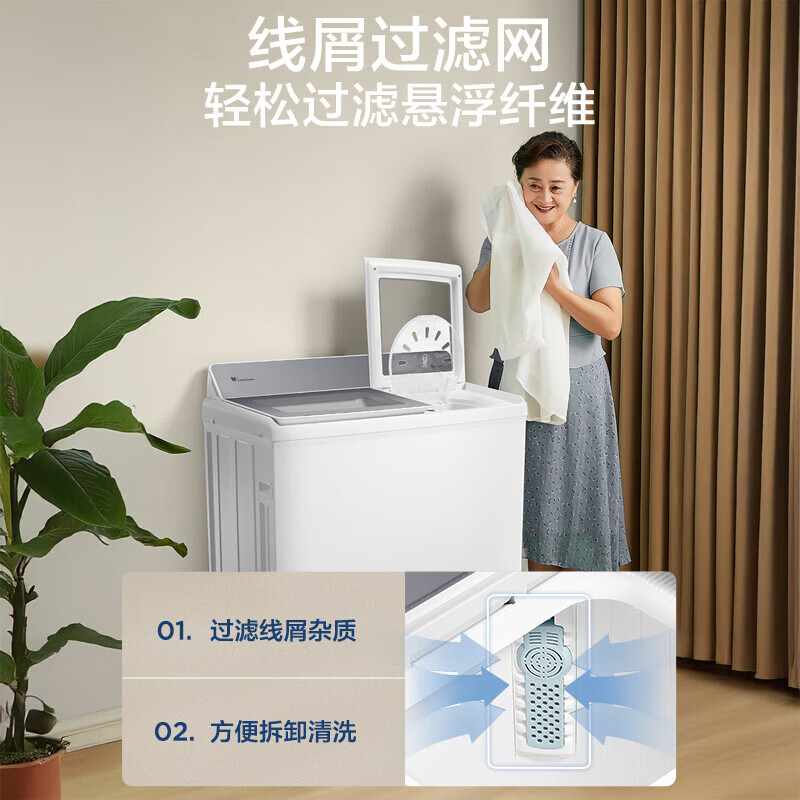 小天鹅洗衣机家用商用双桶双缸洗衣机半自动家用16公斤超大容量 品质双电机洗脱分离大容量洗衣机TP16S158高清大图