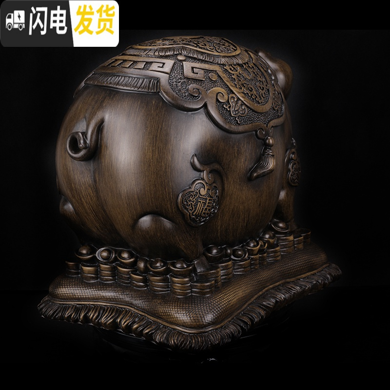 三维工匠金猪存钱罐摆件儿童储钱罐不可取创意成人超大容量储蓄罐只进不出 大号檀木色[可进可出]高清大图
