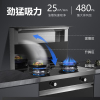 火星人云魔方750mm小户型集成灶蒸烤一体挥手体感蒸烤箱猛火家用环保一体灶