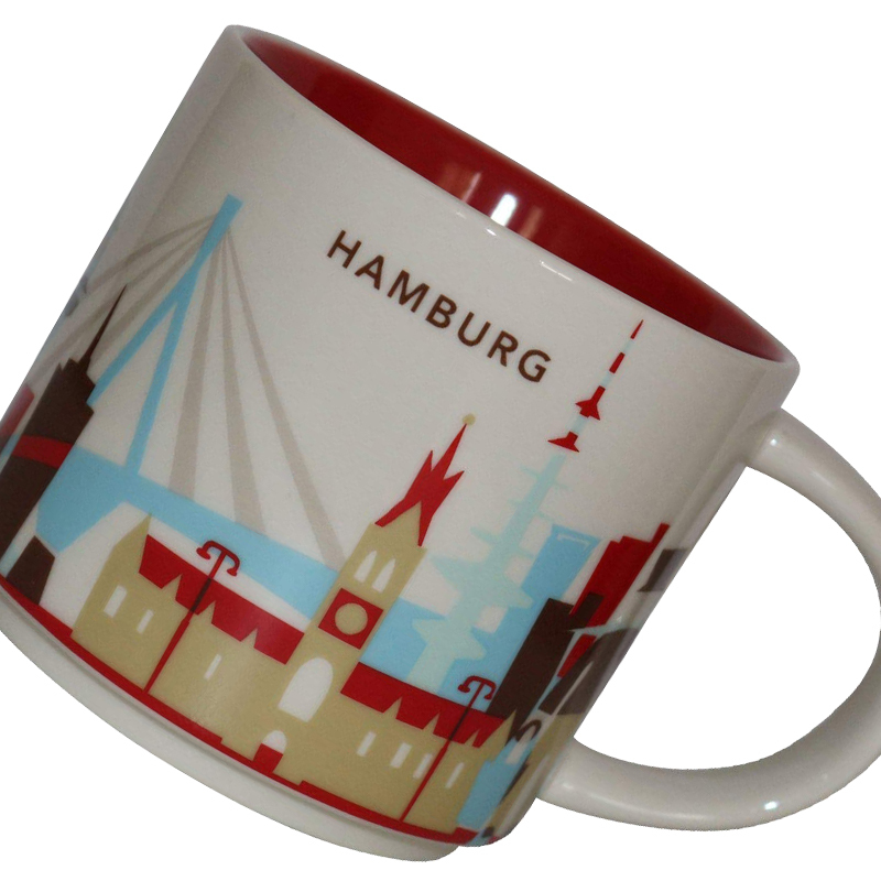 [德国纪念版]星巴克(Starbucks)Hamburg汉堡城市主题陶瓷马克杯 414ml 星巴克杯子 德国进口