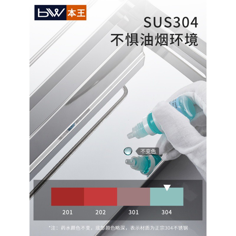 304不锈钢厨房置物架壁挂式用品免打孔调味调料挂件挂架收纳刀架收纳层架 三维工匠高清大图