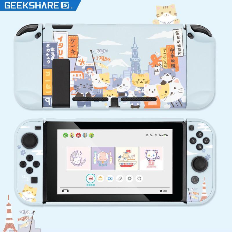 极想 任天堂Switch保护壳 大阪猫主题NS保护套游戏周边配件硬壳彩 大阪猫水贴保护壳
