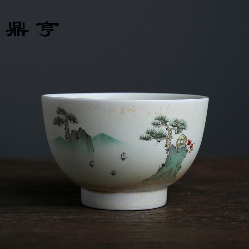 鼎亨超大号手绘茶杯 功夫品茗杯个人杯景德镇茶具 特大主人杯