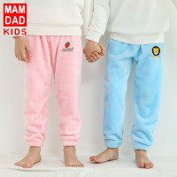KIDS MAM&DAD秋冬加绒加厚儿童法兰绒保暖睡裤仙女暖暖裤居家裤男孩女孩家居裤