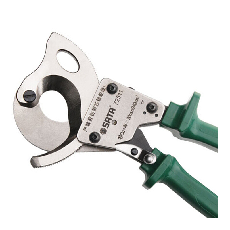 世达(SATA)棘轮式手动电缆剪 电缆钳电缆剪刀 240mm 72511 1把(货期3-5天)