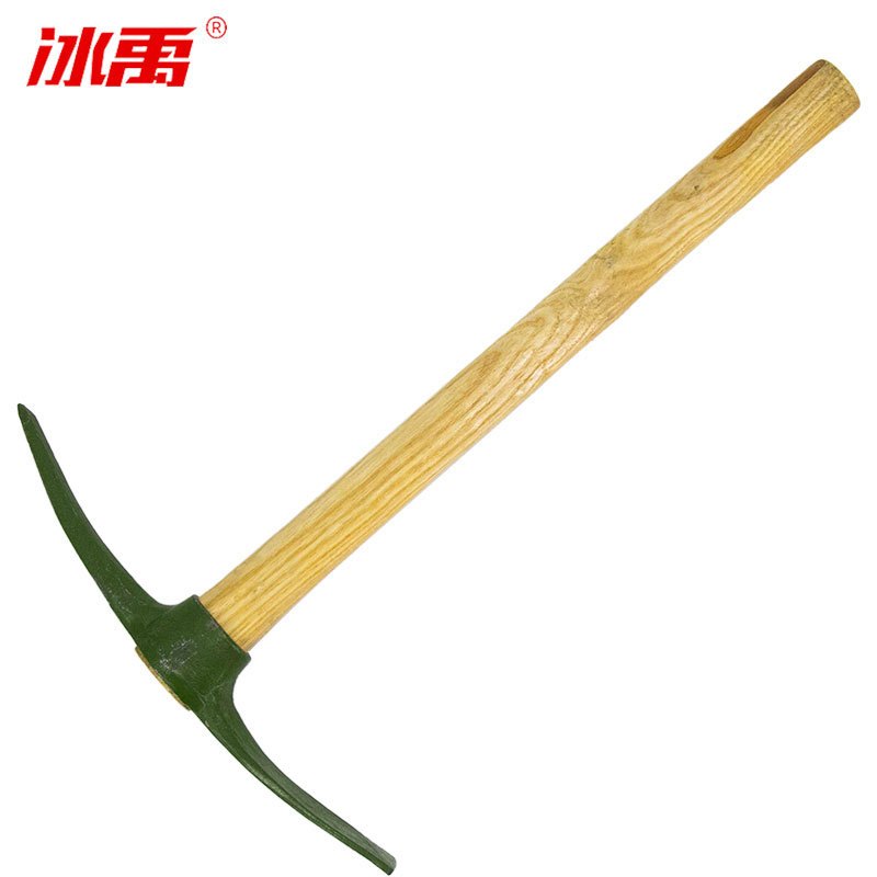 冰禹 BY-348 工业清洁木柄铁锹铁镐 铲土锹 铁锹铁镐 57cm小军镐