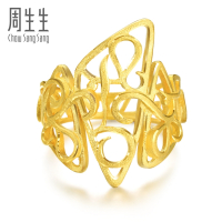 周生生(CHOW SANG SANG)黄金足金通花黄金戒指女士女款 68087R计价