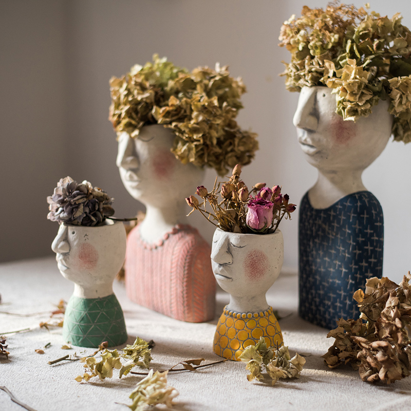 美帮汇Poet gden诗人之家 艺术人像塑花器花盆杂货花园装饰 Boy 大高清大图