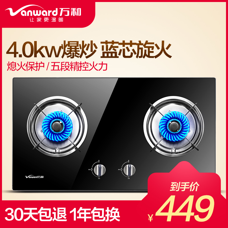 万和(Vanward)大火力台嵌两用式燃气双灶具C1-L02X 天然气
