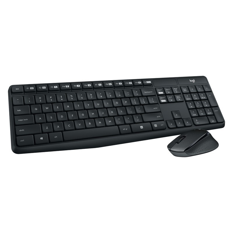 罗技(Logitech)MK315无线键鼠套装 家用商务办公键鼠套装 全尺寸 人体工学防泼溅键盘 黑色