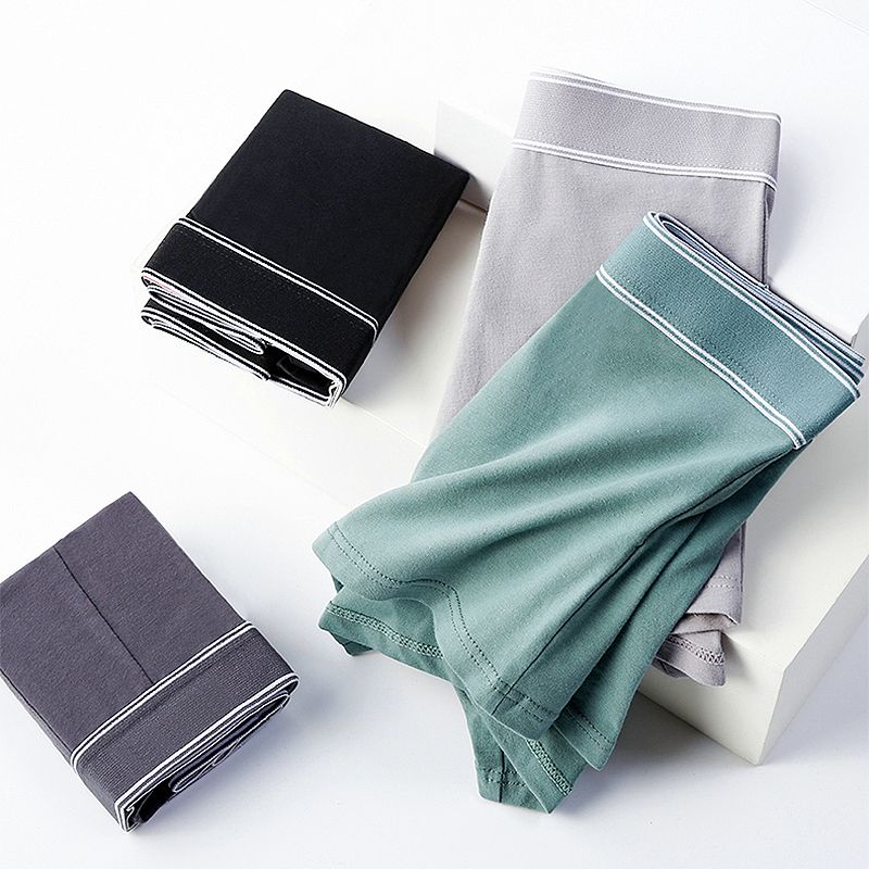 男士内裤棉内裤男士平角裤衩舒适纯色男内裤男四角短裤头高清大图