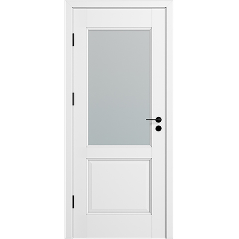 欧派木门红胡桃木水性原木门opma7202az配备钢化透明玉砂玻璃