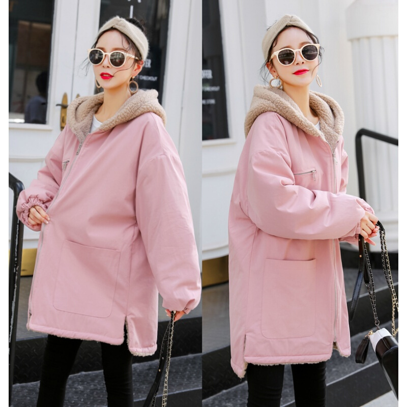 迪鲁奥(DILUAO)孕妇装冬装秋冬加绒中长款怀孕期韩版秋季羽绒服棉袄冬装上衣潮