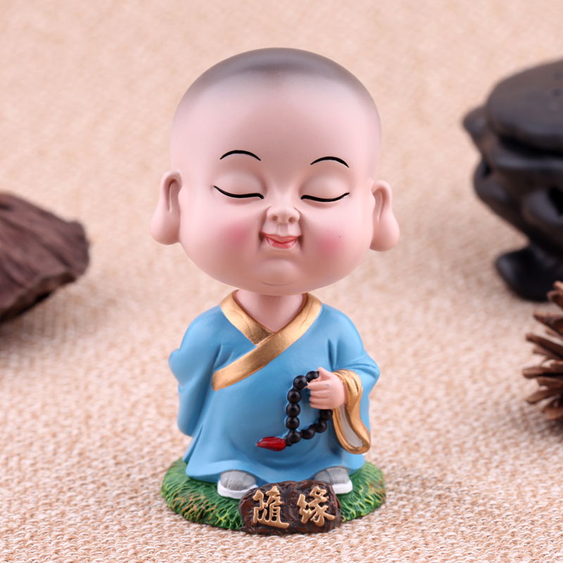摇头小和尚-随缘(佛珠1 胶1 小圆垫1) 平挂摆件