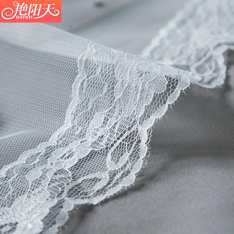 家柏饰(CORATED)小窗帘免打孔安装遮光布遮阳简易卧室出租房屋飘窗魔术贴自粘 浅蓝带纱 0.9*2.0米(宽*高)