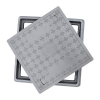树脂复合井盖污水雨水电力井盖弱电方形窨井盖 灰色 600x600x30mm
