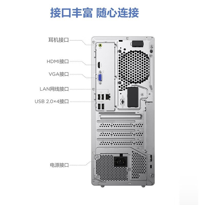 联想(Lenovo)天逸510Pro 14代酷睿台式电脑(i5-14400 16G 1TB固态 集显 WIFI) 定制 单主机 商务办公学习个人家用企业采购台式机