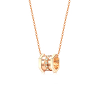 水贝珠宝(SHUIBEI JEWELRY) 18K金小蛮腰钻石项链 TPD-EM0279 黄金首饰饰品锁骨链 18K玫瑰