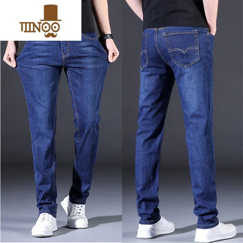 YANXU春季新款弹力广州新塘裤子男士牛仔裤男款休闲工作裤劳保耐磨长裤高清大图