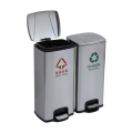 优诗提念YSTN-LJT003分类脚踏式不锈钢垃圾桶 30L+30L（计价单位：个）银色