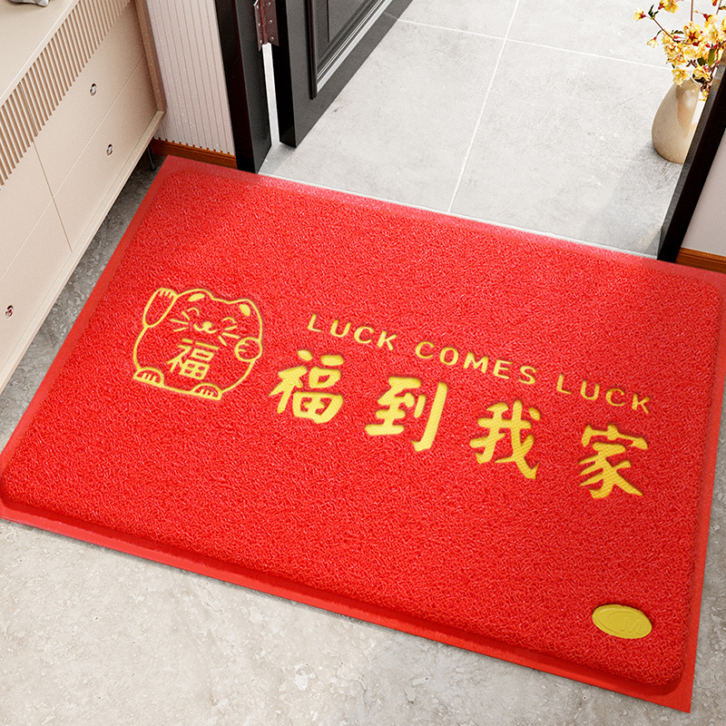 地垫入户门垫家用红色丝圈脚垫进门防滑垫大门口塑料垫子玄关地毯