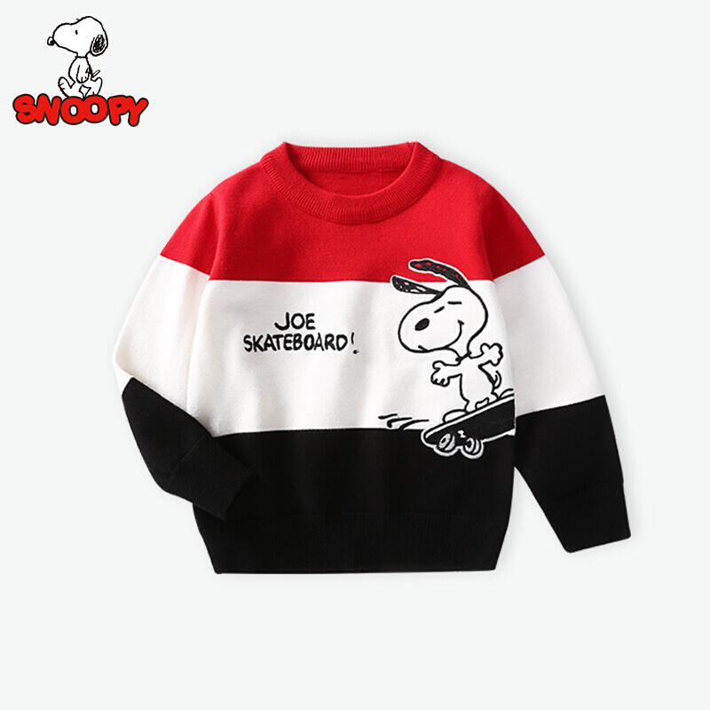 史努比SNOOPY童装儿童毛衣男女童套头毛衫宝宝春秋针织衫