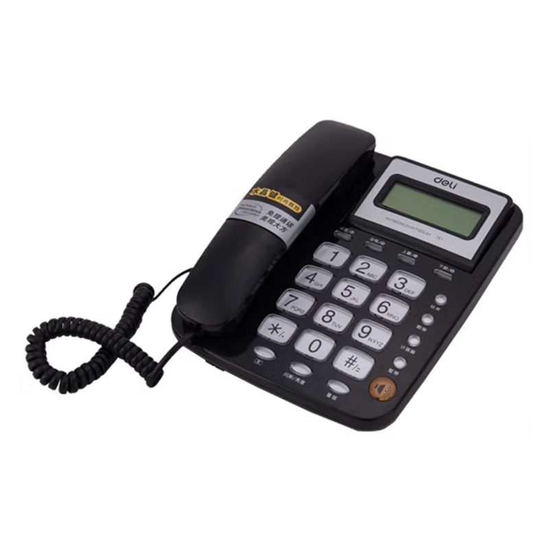 得力(deli) 781 电话机座机 固定电话 办公家用 翻转屏幕 免电池 黑高清大图