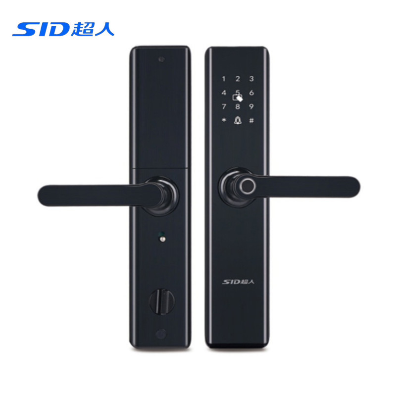 超人指纹锁l5新款防盗指纹密码智能锁 哑光黑