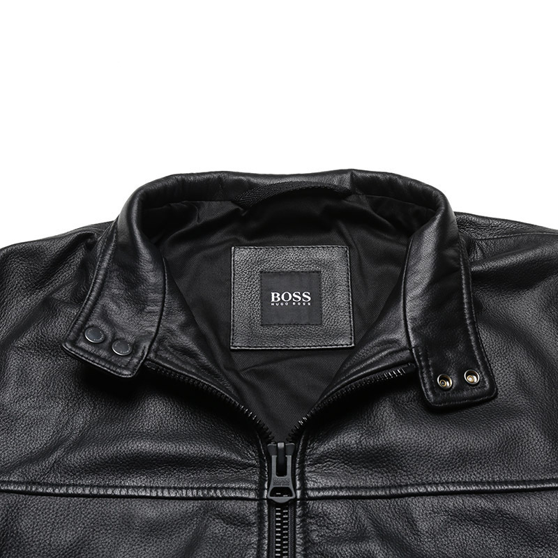 雨果博斯hugoboss男士羊皮修身版皮衣夹克外套50452693