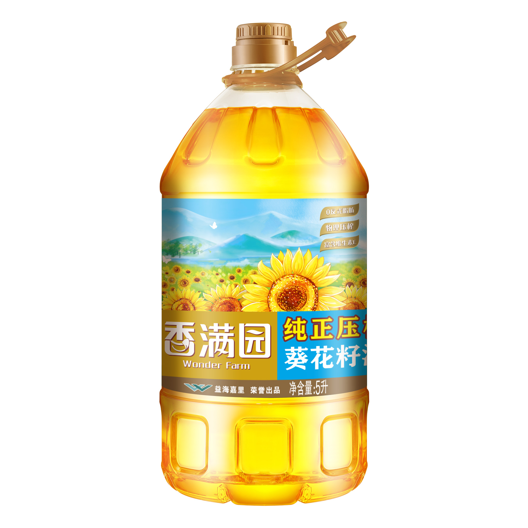 香满园纯正非转基因葵花籽油5升高清大图