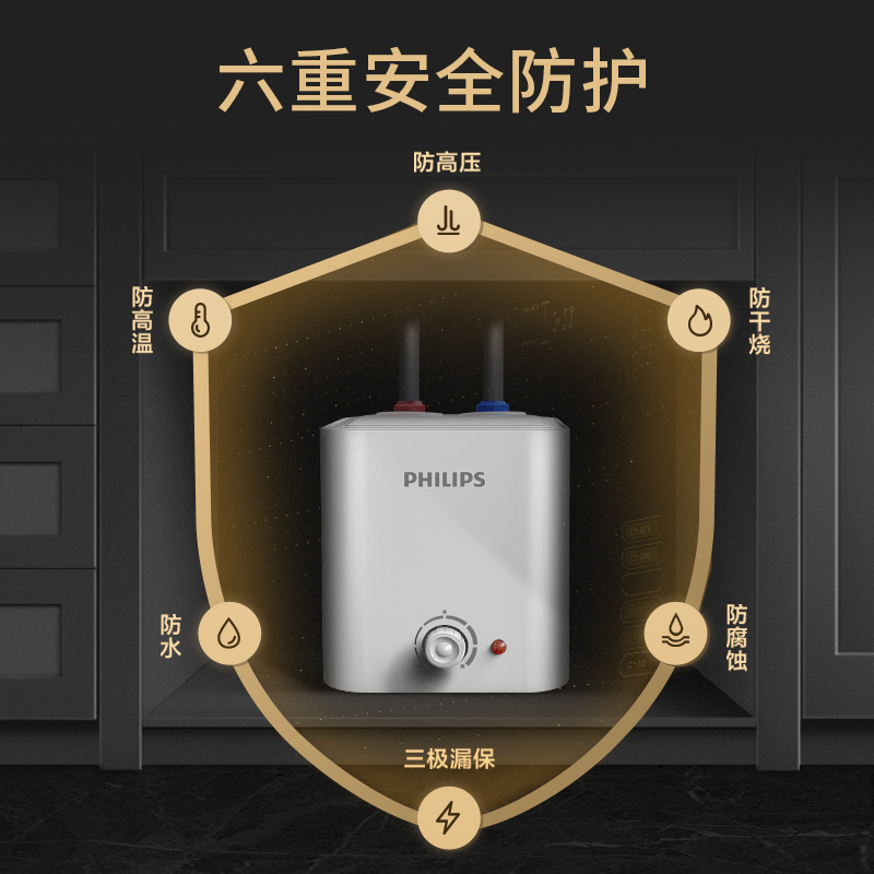 飞利浦一级能效小厨宝家用厨房储水式即热式小型厨宝宝电热水器台下10L