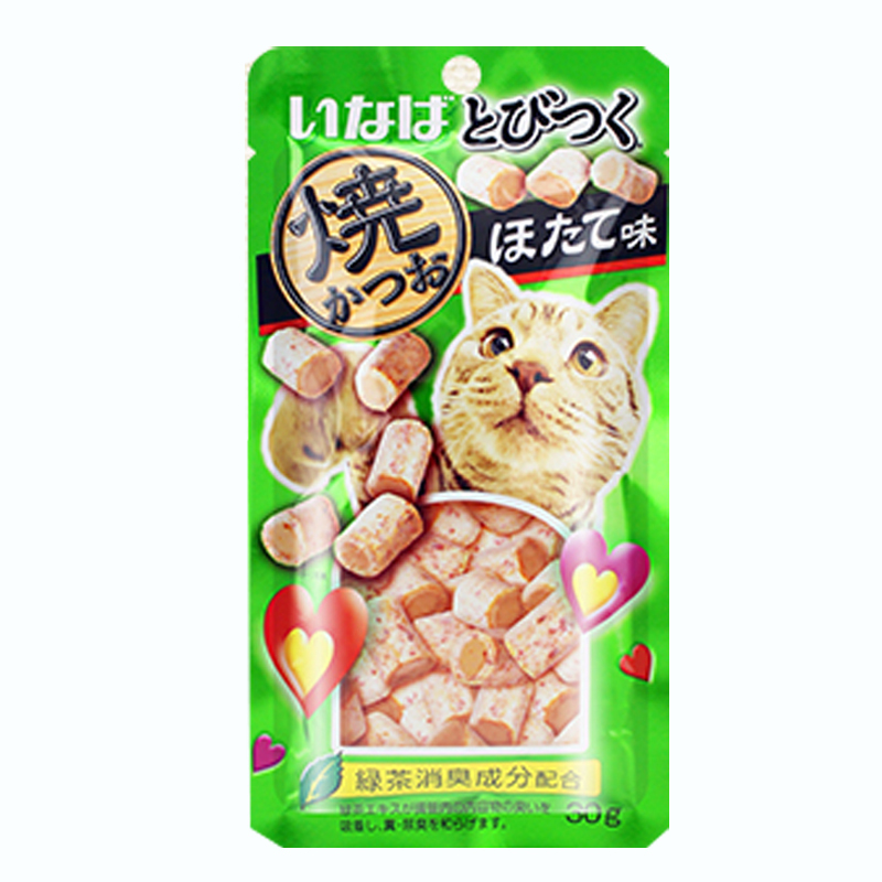 伊纳宝妙好猫零食烤鸡肉卷宠物猫咪磨牙零食冻干猫粮 金枪鱼扇贝味30g 8袋