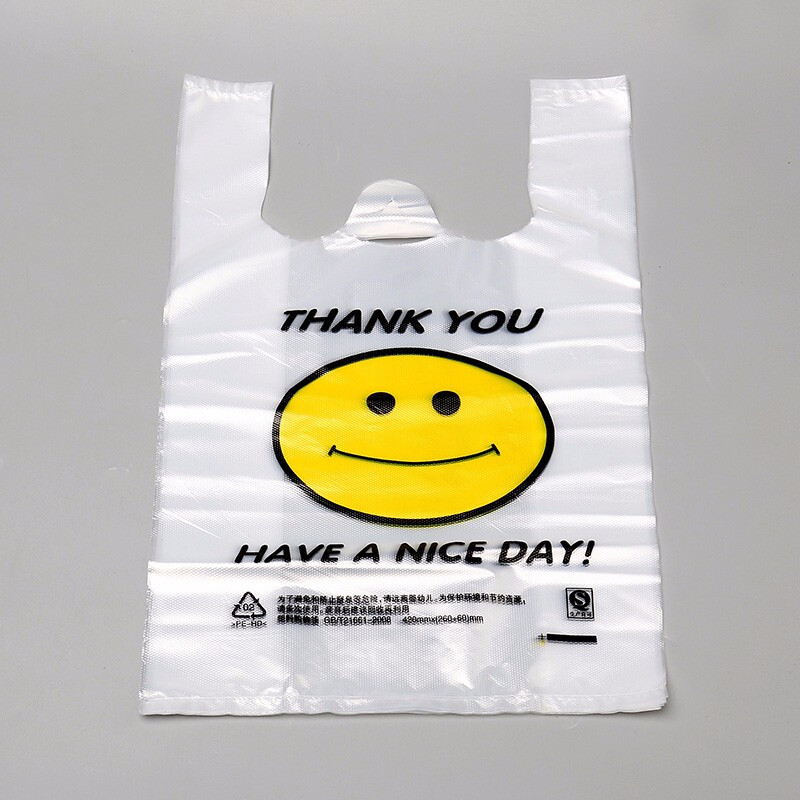透明手提塑料袋 超市购物背心马甲袋 常规款 38*58 100只/卷