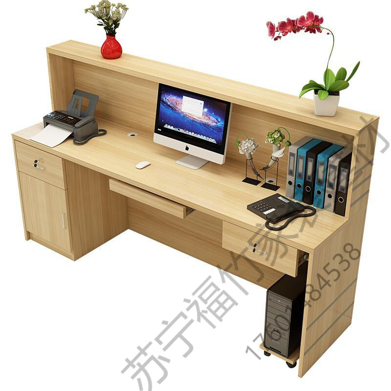 苏宁严选 2019新款家具简约前台收银台手机维修台工作台定制柜台桌服装宾馆接待吧台