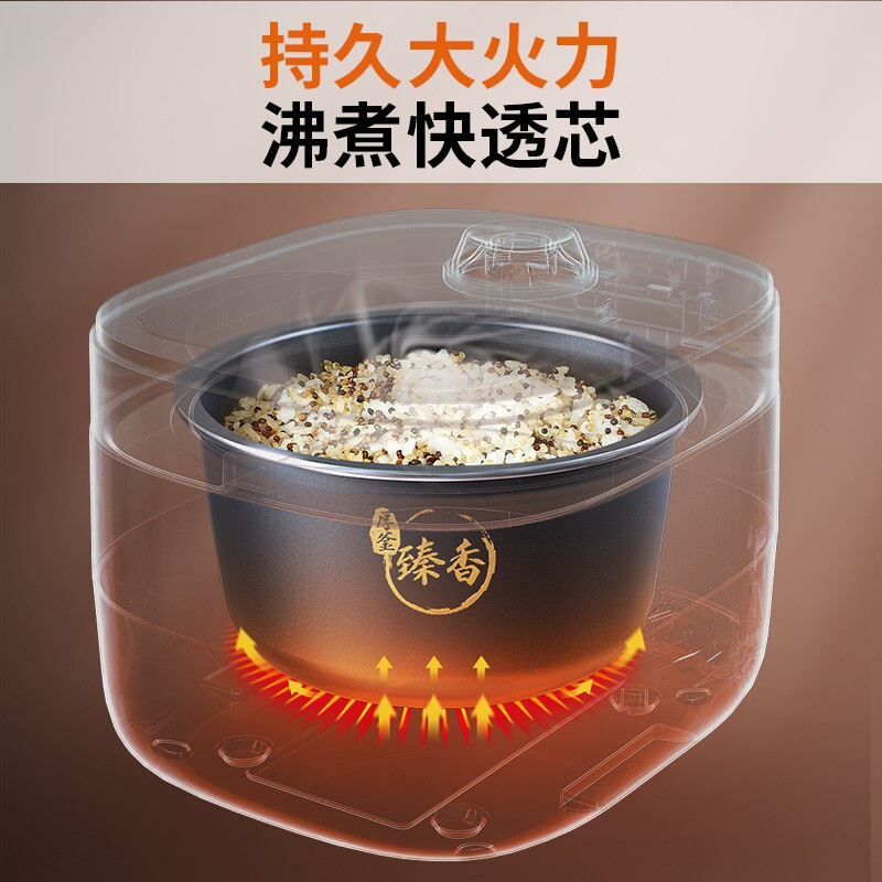 九阳(Joyoung)电饭煲家用4L大容量电饭锅多功能智能预约柴火饭煲汤煮米饭焖炖5-8人 F40FY-F504