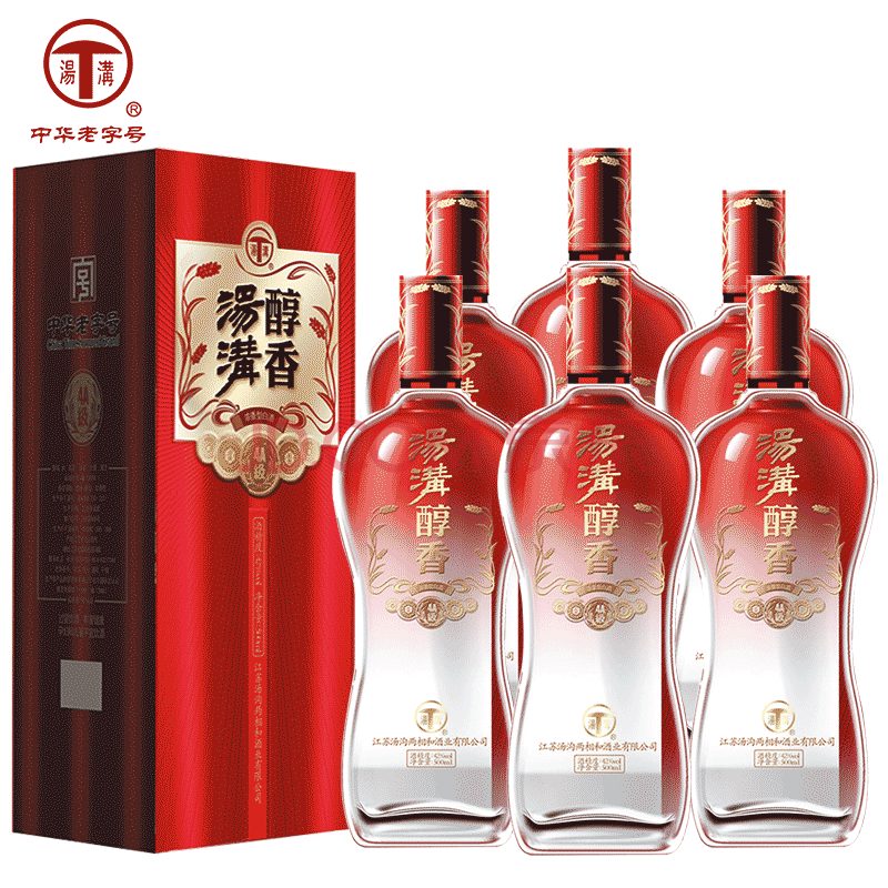 汤沟酒 醇香4a 浓香型白酒 42度 500ml*6瓶 整箱装 (内含3个礼品袋)