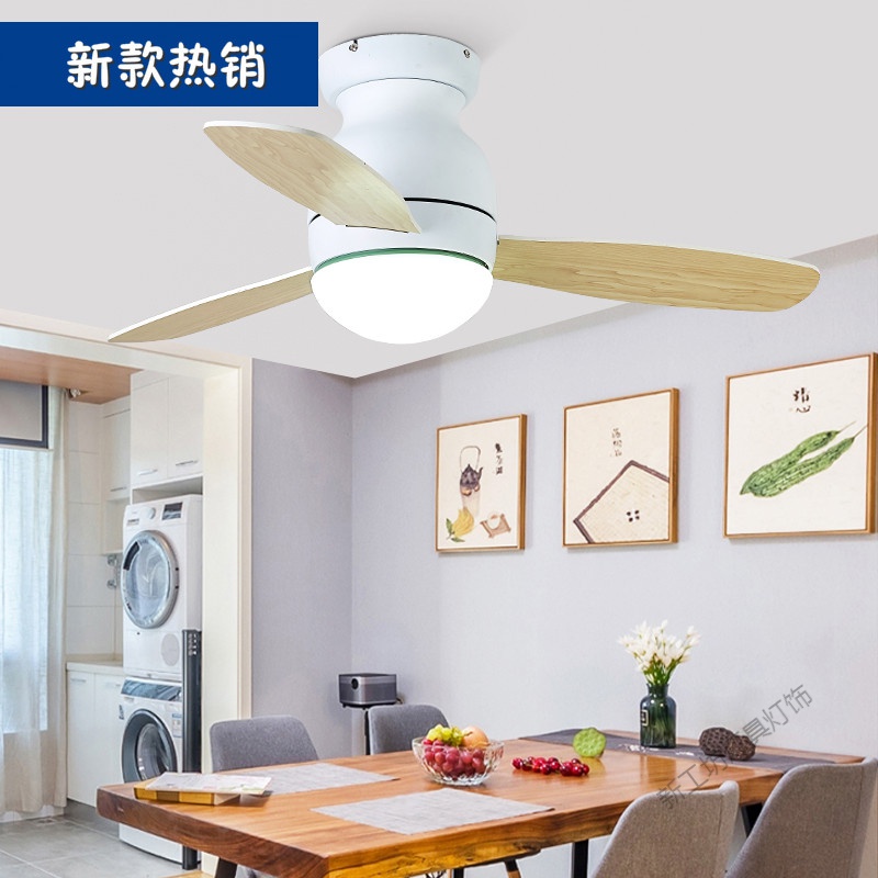 苏宁放心购北欧风扇灯吊扇灯卧室客厅餐厅家用LED实木风扇吊灯静音遥控简约高清大图