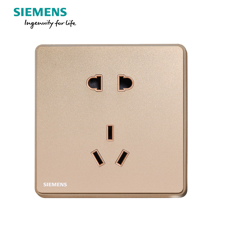 西门子(SIEMENS)睿致玫瑰金86型家用开关电源插座五孔USB一开带16A空调墙壁