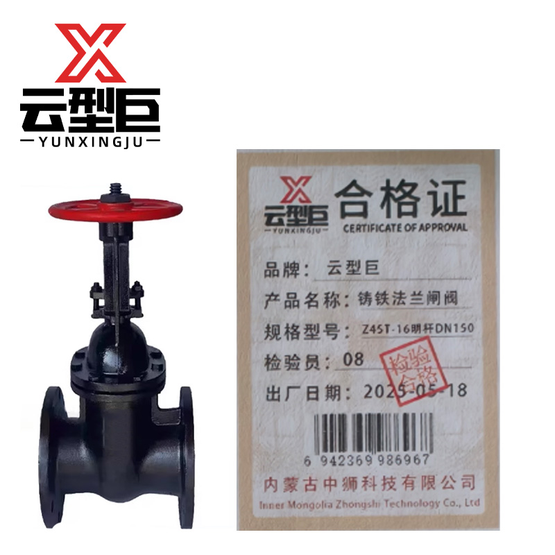 云型巨 铸铁法兰闸阀 Z45T-16明杆DN150 个高清大图