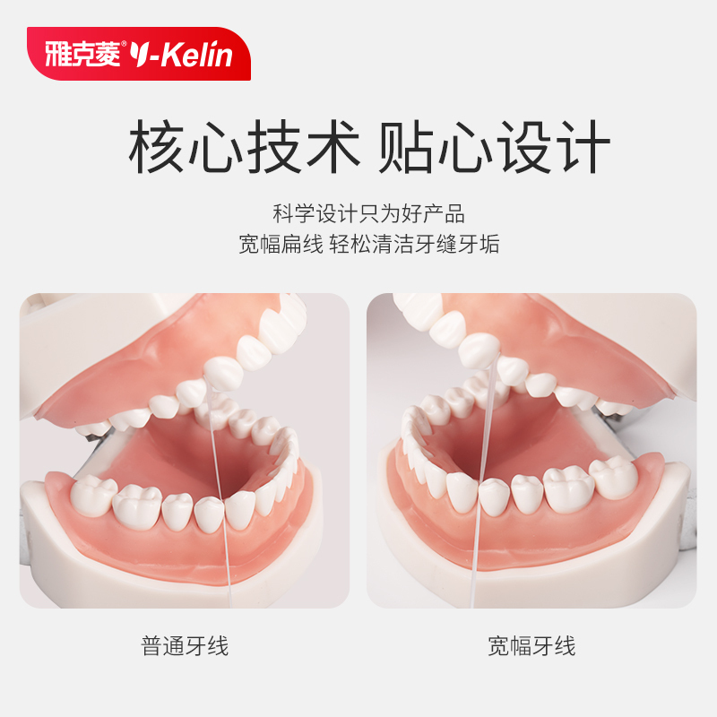 雅克菱Y-Kelin 牙线50米盒家庭装便携牙套正畸专用细扁线卷剔牙矫正牙齿 牙线*1盒 牙线/1盒