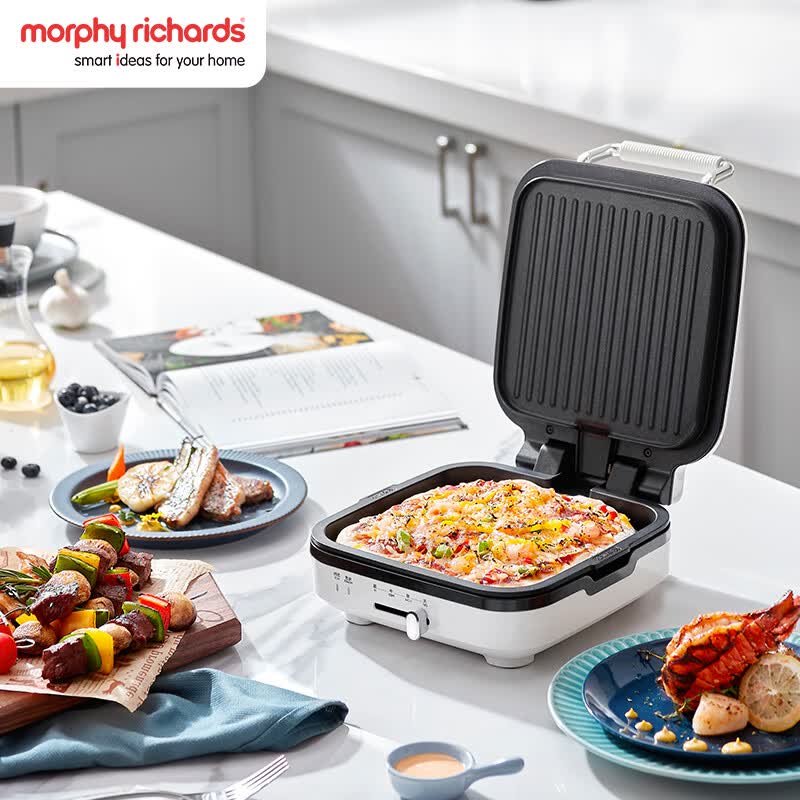 摩飞电器 电饼铛 早餐机 煎烤机 家用双面加热 功率1400w 220V MR8600 椰奶白 / 台高清大图