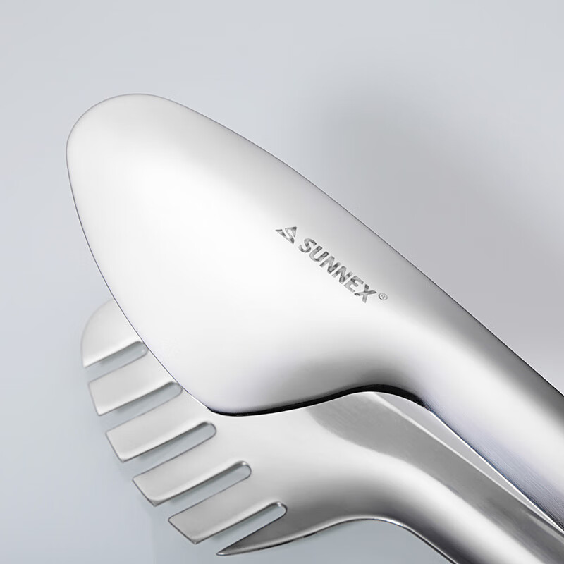 新力士自助餐不锈钢单牙月形食物夹MBT205高清大图