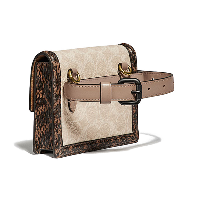 预定 COACH/蔻驰 HUTTON夹棉单肩包89237 涂层帆布\牛皮革