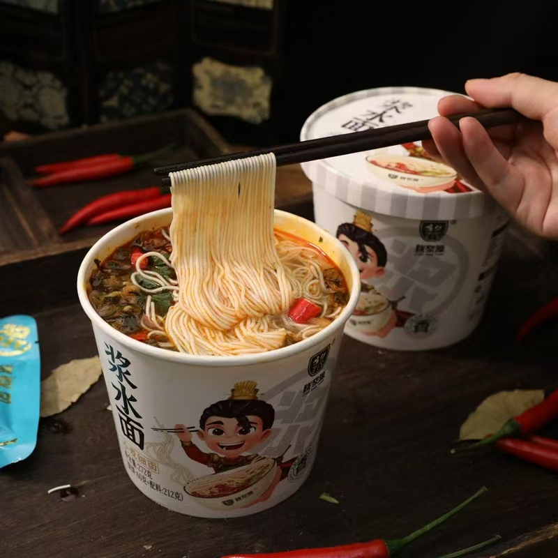 甘肃特产即食天水浆水面桶装方便面酸菜面小麦细面6桶装高清大图