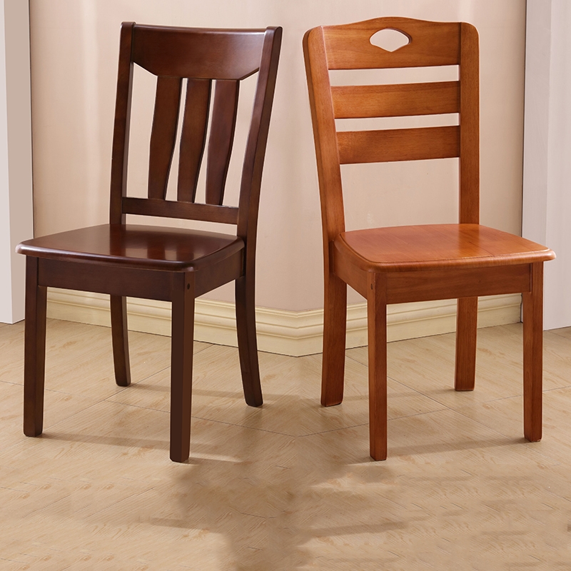 闪电客全木餐椅餐桌椅子家用简约木头中式酒店餐厅吃饭桌椅凳子靠背椅